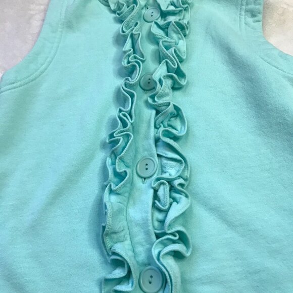 Kelly's Kids Julia Vest Girls 6-7 Knit‎ Ruffle Button Closure Sleeveless Hooded - Picture 7 of 9